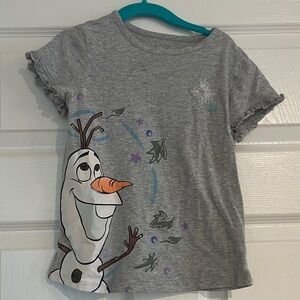 Girls' Grey Olaf Graphic Tee - Disney Frozen Inspired - 5T